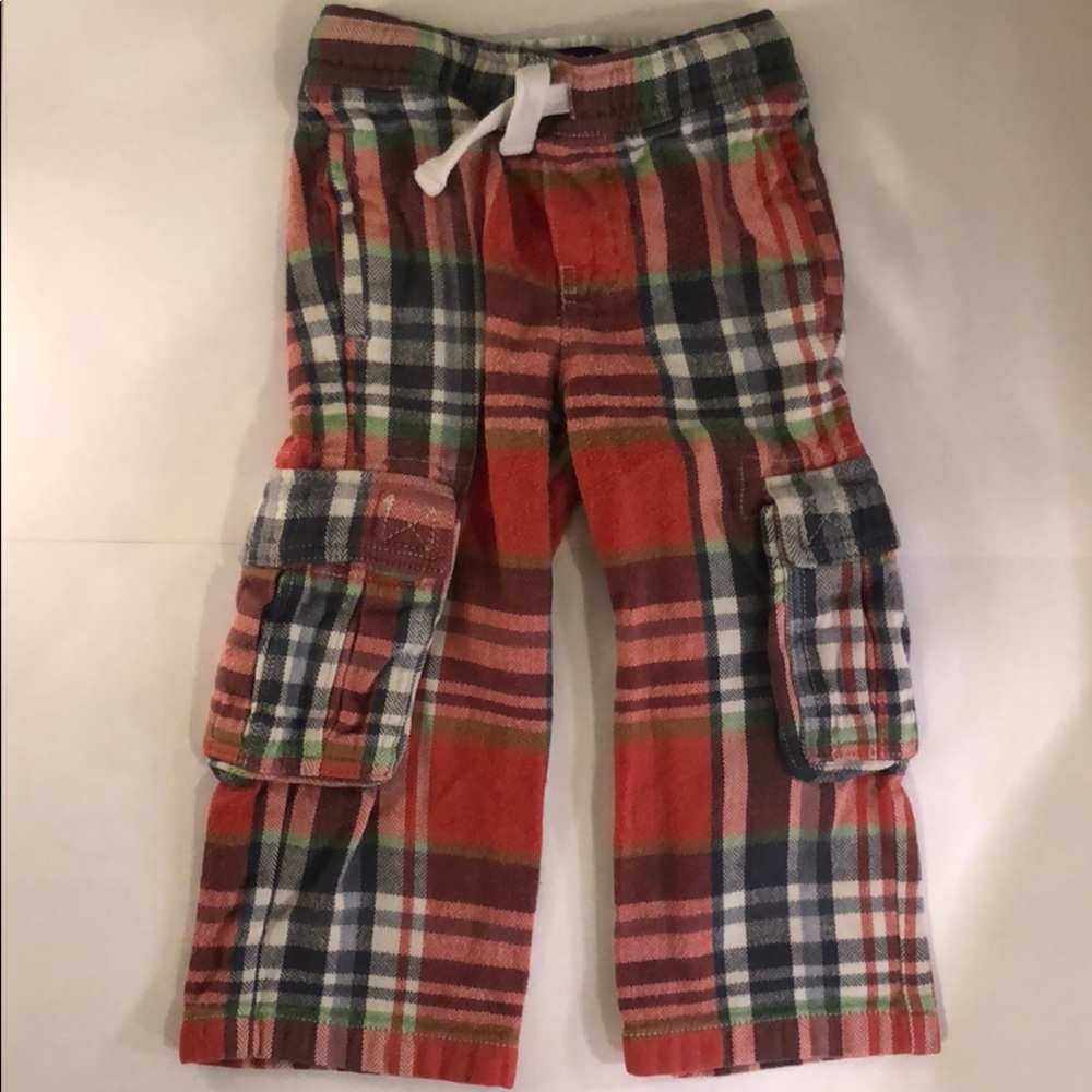 Mini Boden Brushed Tartan Cargo Pants